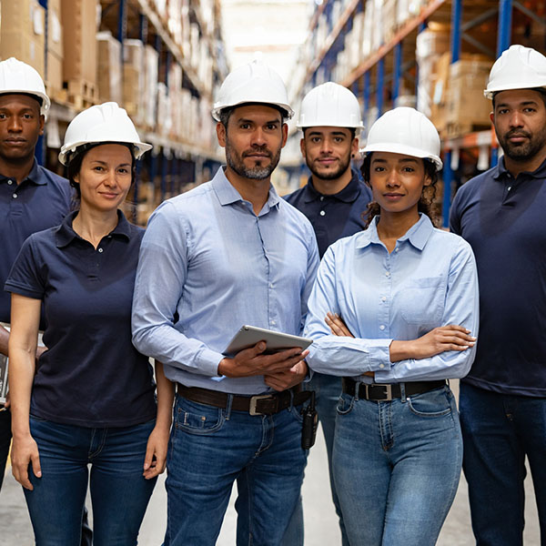 Group of warehouse employees